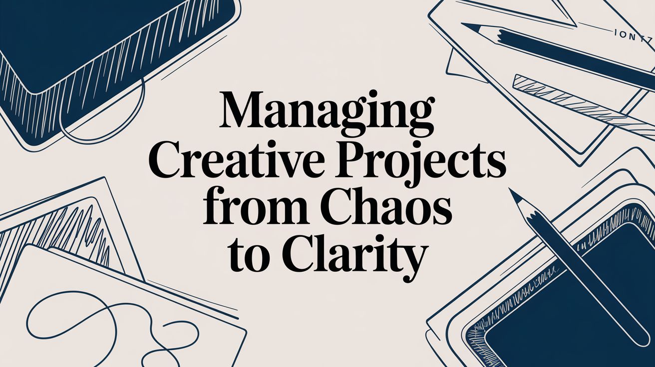 A practical guide to managing creative projects. Learn to streamline workflows, manage budgets, and use AI to deliver outstanding results on time, every time.