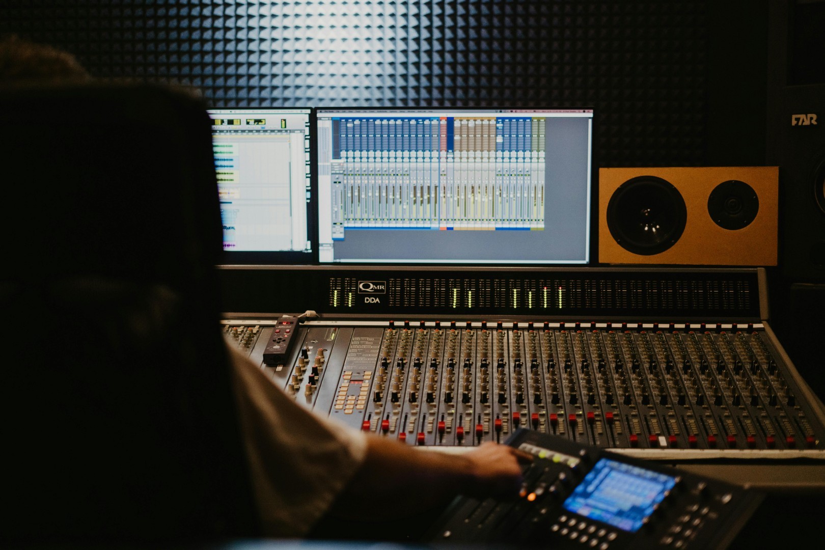 An audio postproduction studio